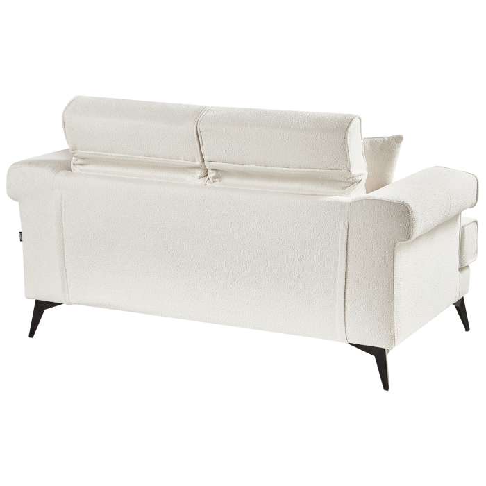 Canapea cu 2 locuri SKIVE Boucle Alb [8]