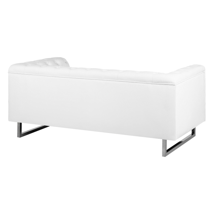 Canapea cu 2 locuri VISSLAND Piele ecologică Alb [5]