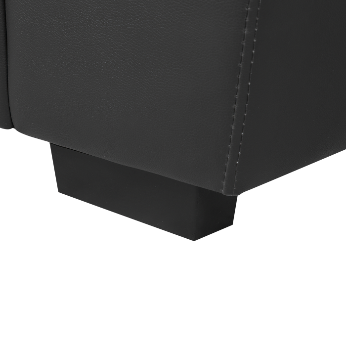 Canapea cu 2 locuri VOGAR Piele ecologică Negru [9]