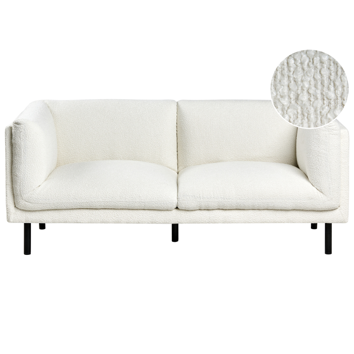 Canapea cu 2 locuri VORGOD Boucle Alb-murdar [2]