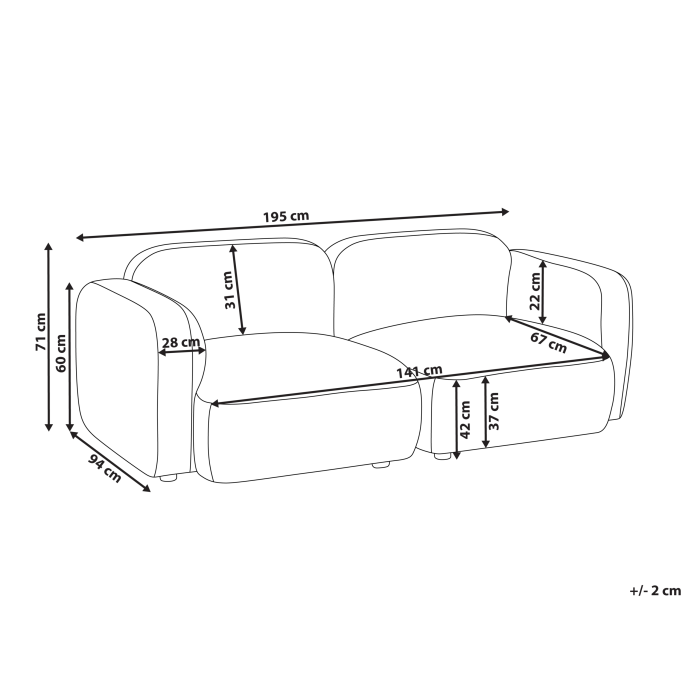 3-seater sofa AFOSS Taupe [3]