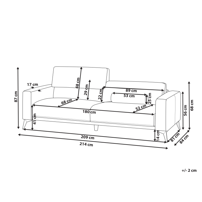 3-seater sofa ANGE Blue [3]