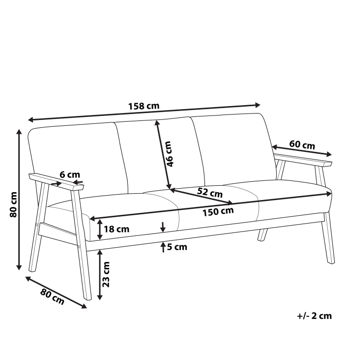 Canapea cu 3 locuri ASNES  Gri [3]