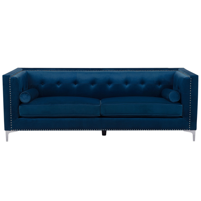 Canapea cu 3 locuri AVALDSENES Catifea Bleumarin [2]