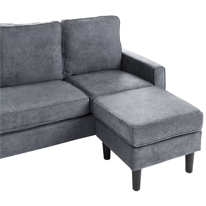 3-seater sofa bed AVESTA Dark grey with ottoman [8]