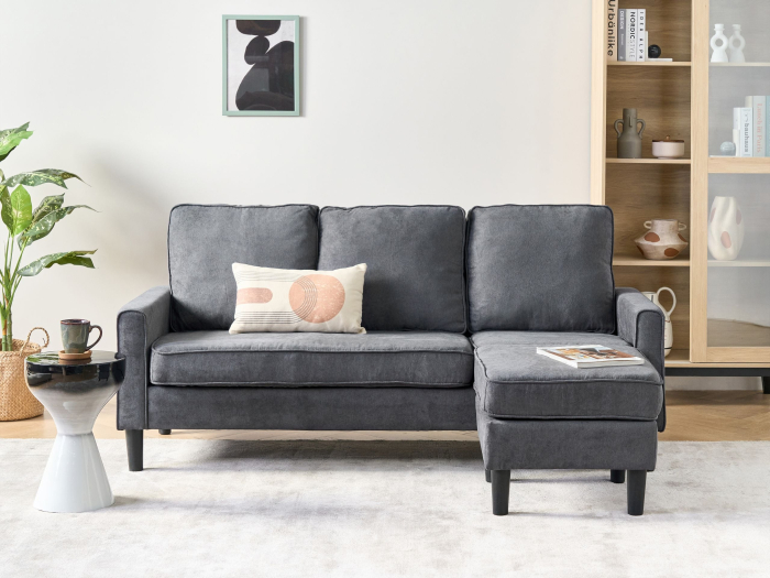 3-seater sofa bed AVESTA Dark grey with ottoman [1]