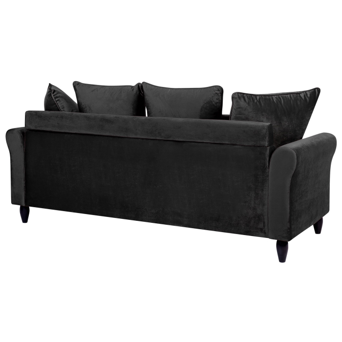 3-seater sofa bed BORNHOLM Black velvet [6]