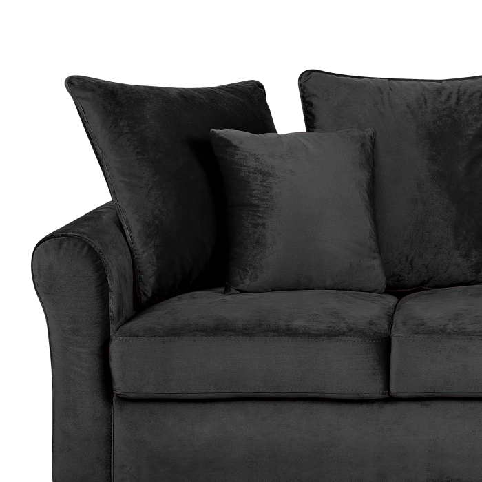 3-seater sofa bed BORNHOLM Black velvet [5]