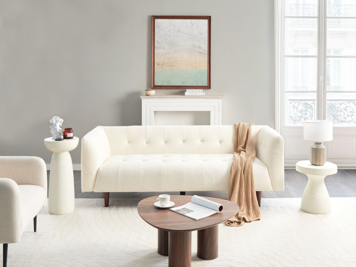 3-seater sofa BYSKE Off-white Boucle [1]