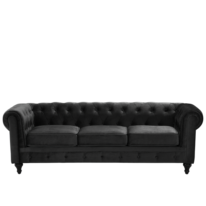 CHESTERFIELD 3-seater sofa Black velvet [2]