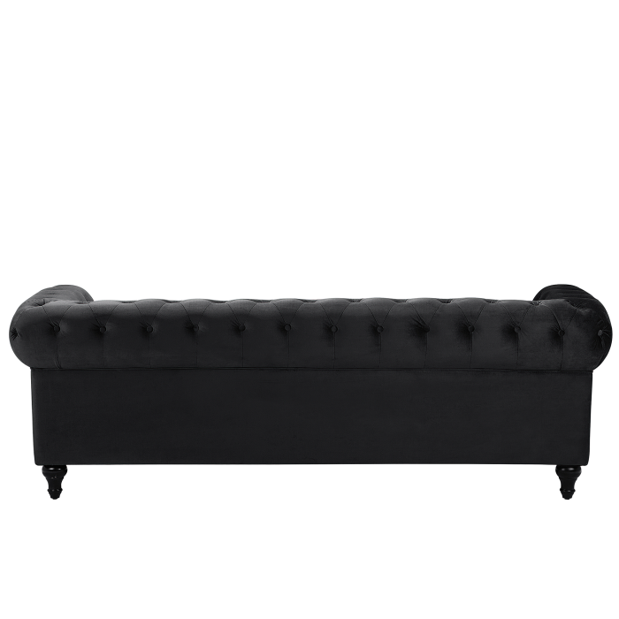 CHESTERFIELD 3-seater sofa Black velvet [5]