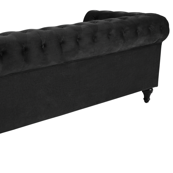 CHESTERFIELD 3-seater sofa Black velvet [7]