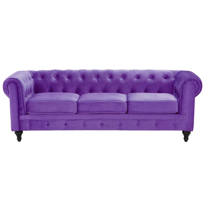 Canapea cu 3 locuri CHESTERFIELD Catifea Violet [2]