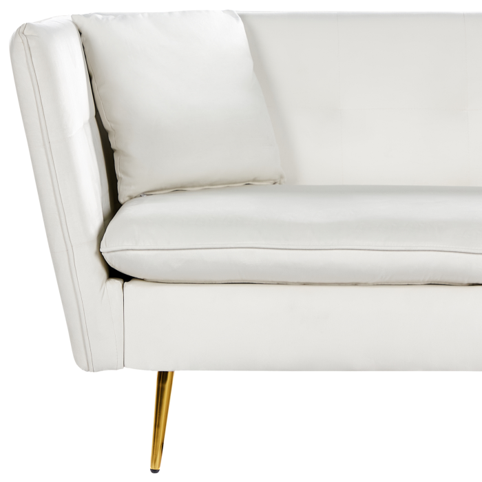 Canapea cu 3 locuri FREDERICA Catifea Alb-murdar [8]