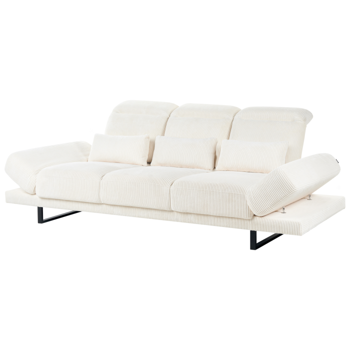 Canapea cu 3 locuri IKAST Velur Bej deschis [6]