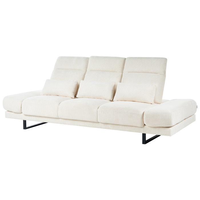 Canapea cu 3 locuri IKAST Velur Bej deschis [5]