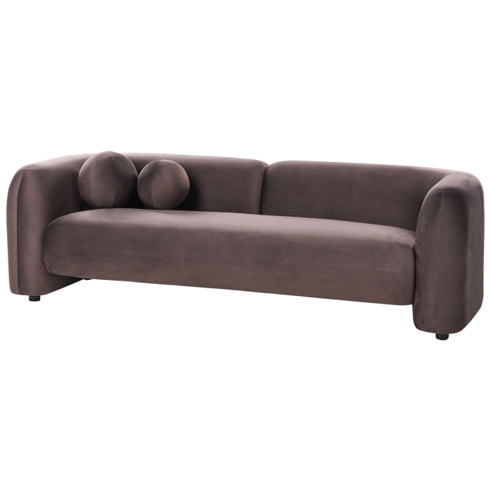 Canapea cu 3 locuri LEIREN Catifea Maro închis [2]