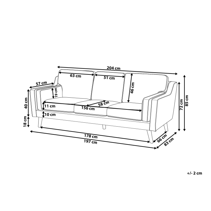 3-Seater Sofa LOKKA Beige [3]