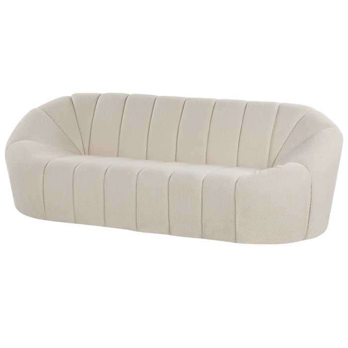 Canapea cu 3 locuri LOMMA Boucle Alb [5]