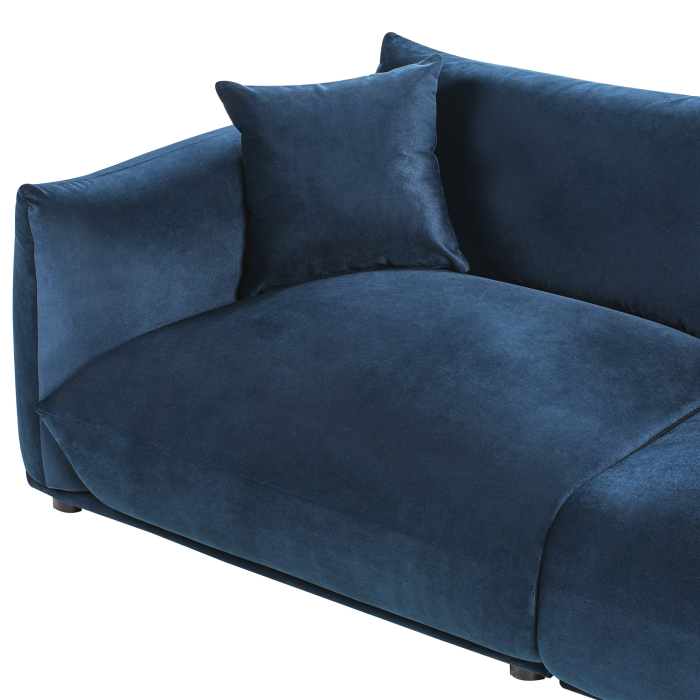 Canapea cu 3 locuri LUVOS Catifea Albastru închis [9]