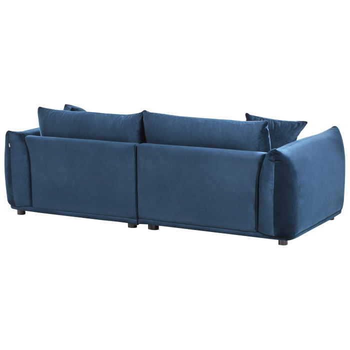 Canapea cu 3 locuri LUVOS Catifea Albastru închis [5]