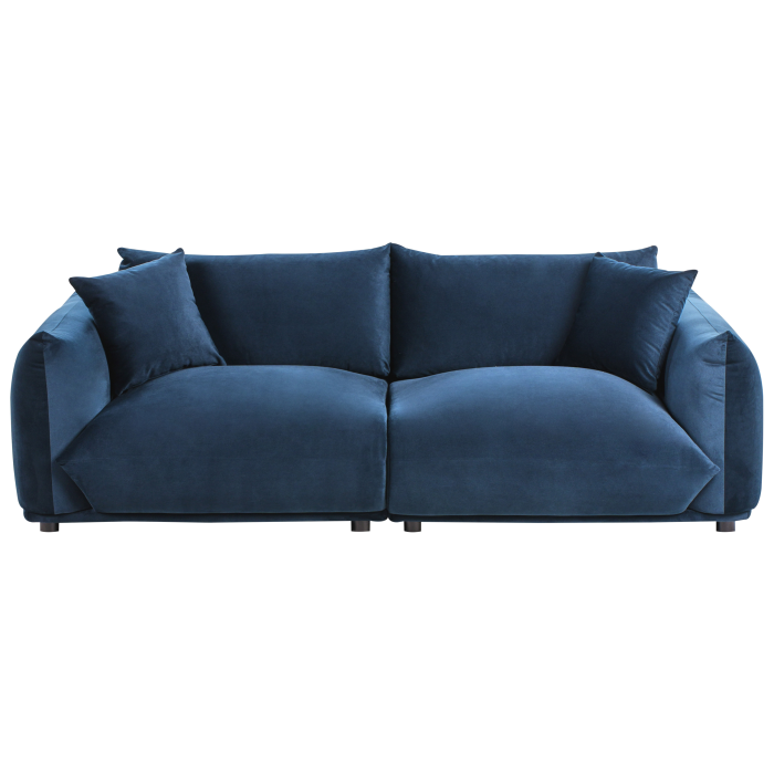 Canapea cu 3 locuri LUVOS Catifea Albastru închis [2]