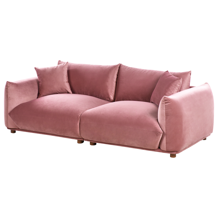 Canapea cu 3 locuri LUVOS Catifea Roz [4]