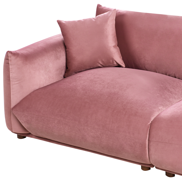 Canapea cu 3 locuri LUVOS Catifea Roz [9]