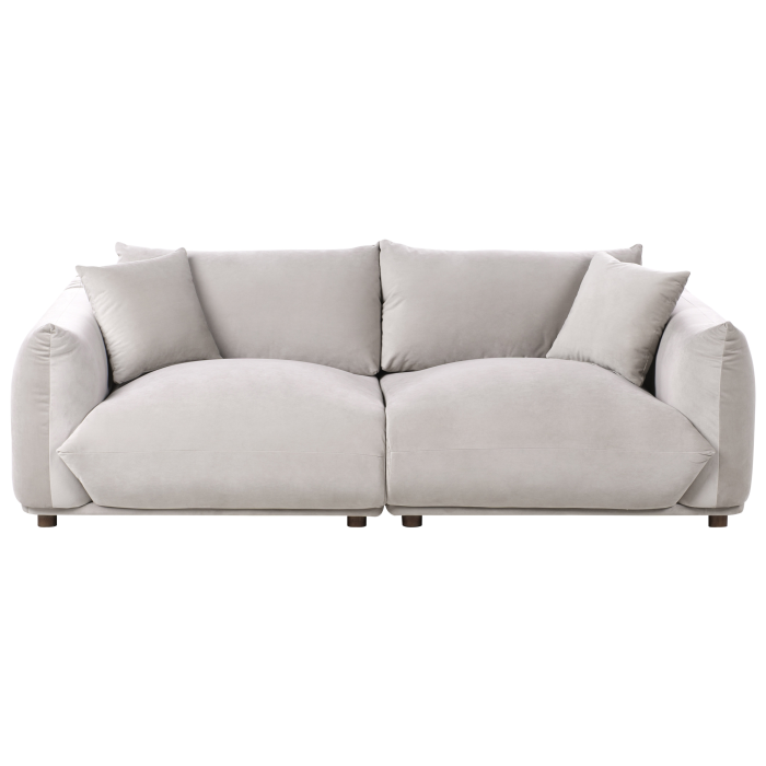 3-seater sofa LUVOS Taupe velvet [2]