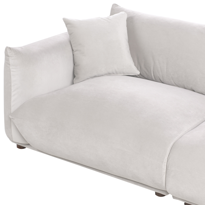 3-seater sofa LUVOS Taupe velvet [9]