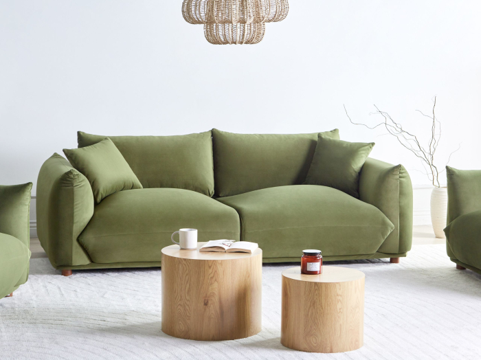 Canapea cu 3 locuri LUVOS Catifea Verde [1]