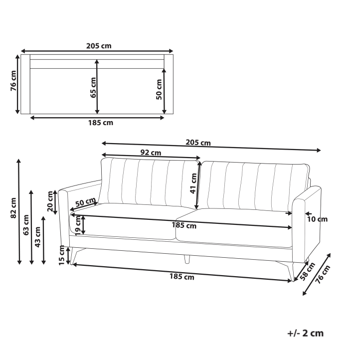 MALA 3-seater sofa Light beige [3]