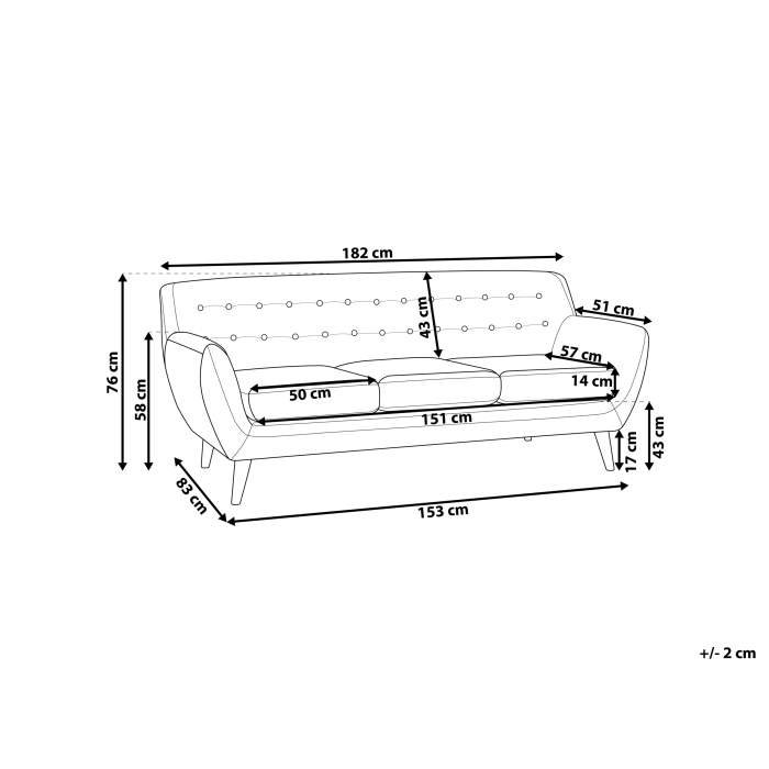 Canapea cu 3 locuri MOTALA  Bej [3]