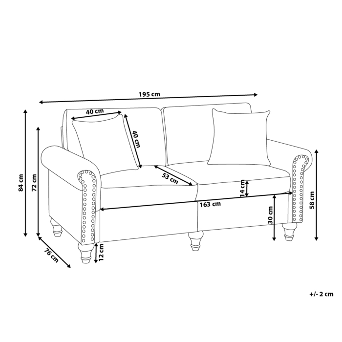 Canapea cu 3 locuri OTRA  Gri închis [3]