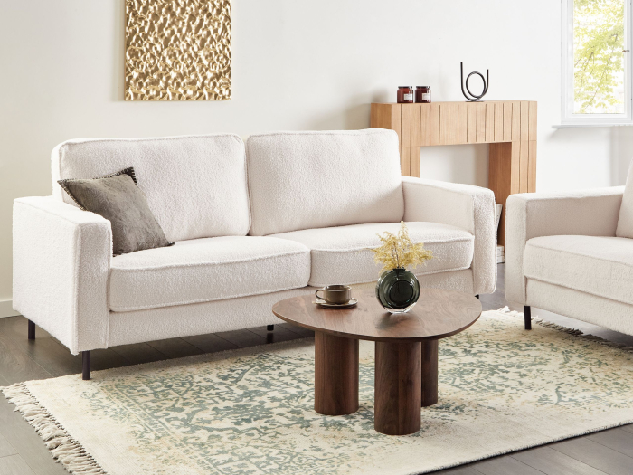 3-seater sofa SAVALEN Boucle White [1]