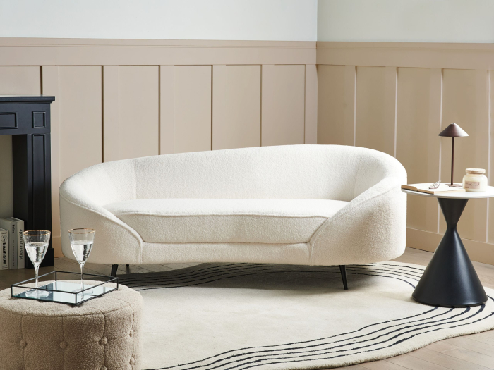 SAVAR Boucle 3-seater sofa bed White [1]