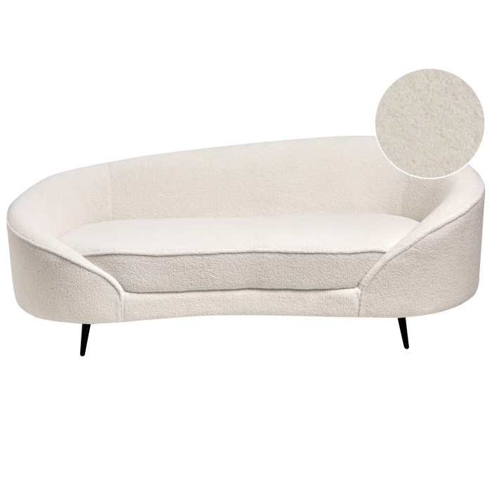SAVAR Boucle 3-seater sofa bed White [2]