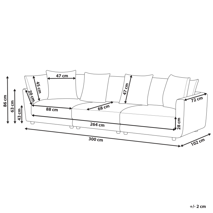 Canapea cu 3 locuri SIGTUNA  Bej [3]