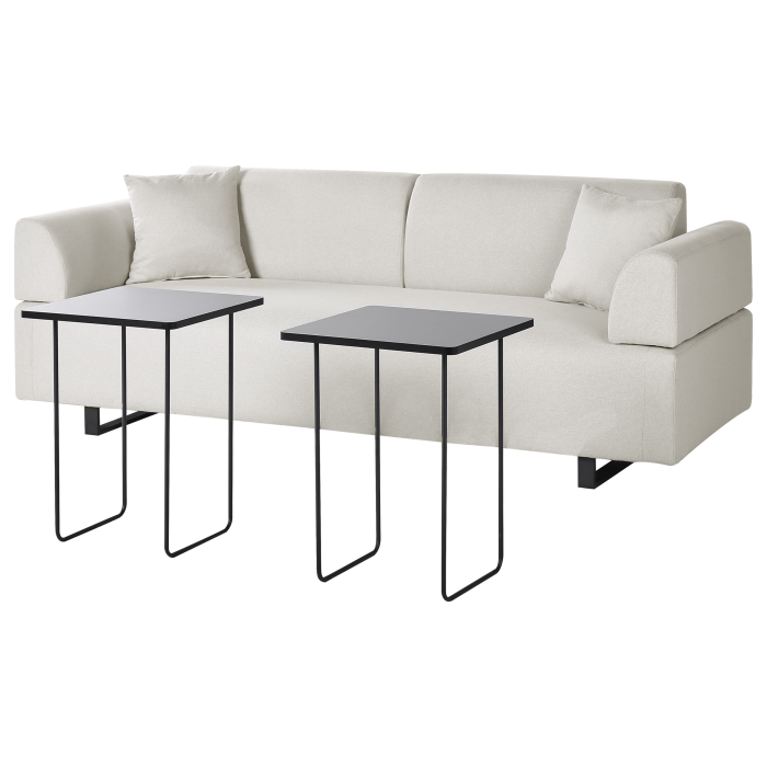 3-seater sofa SOKNA Light beige with tables [4]