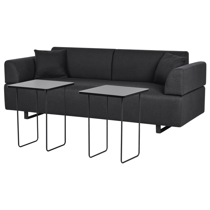 Canapea cu 3 locuri SOKNA  Negru cu mese [4]