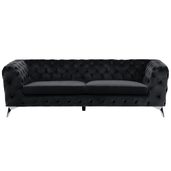 SOTRA 3-seater sofa Black velvet [2]