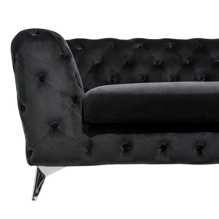 SOTRA 3-seater sofa Black velvet [6]