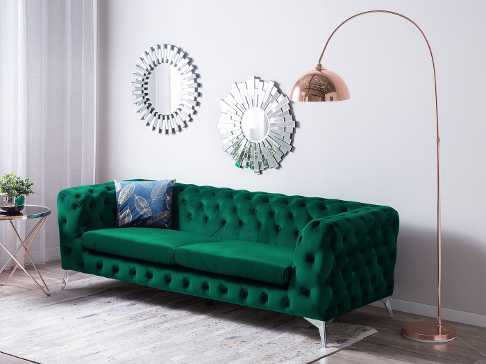 3-seater sofa SOTRA Velvet Emerald green [1]