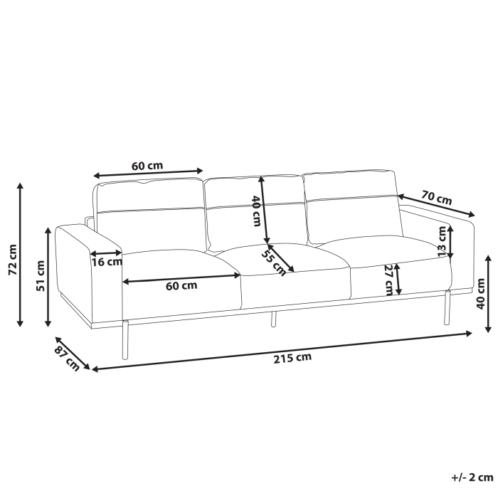 SOVIK 3-seater sofa Boucle Off-white [3]
