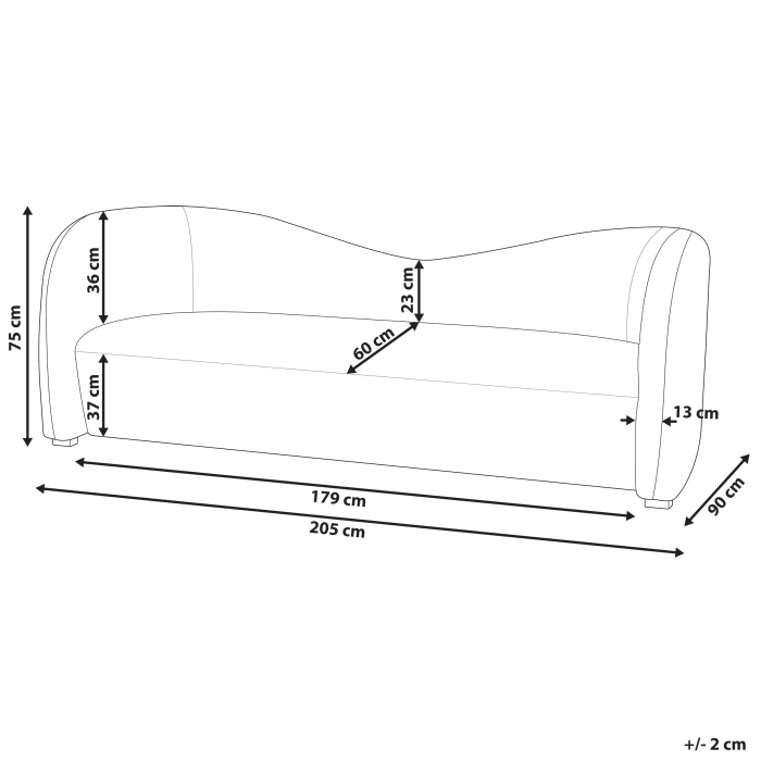 3-seater sofa VELTADA Off-white velvet [3]