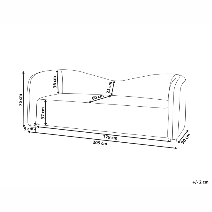 3-seater sofa VELTADA Velvet Dark brown [3]