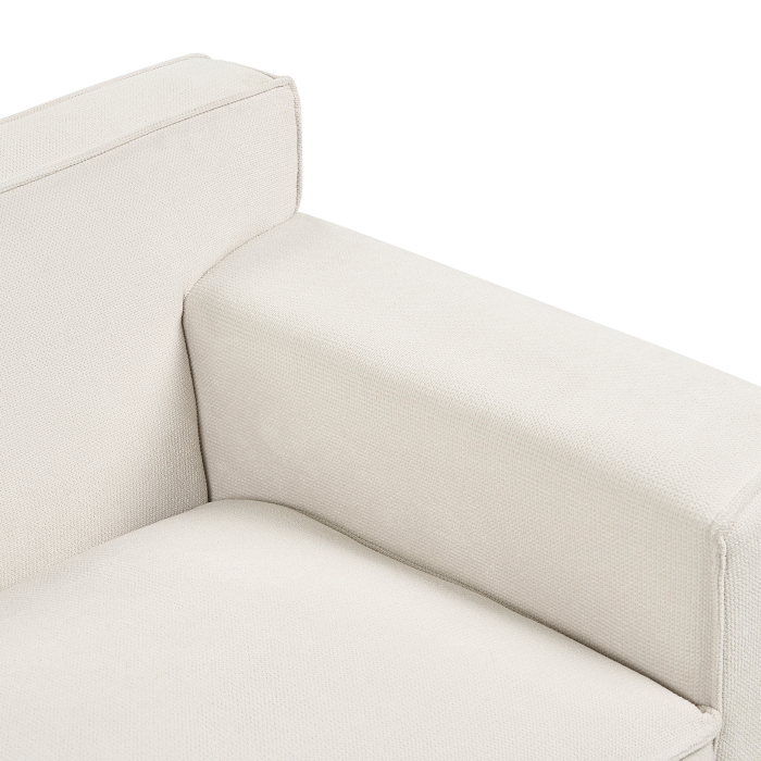 Canapea cu 3 locuri VISKAN Chenille Alb-murdar [8]