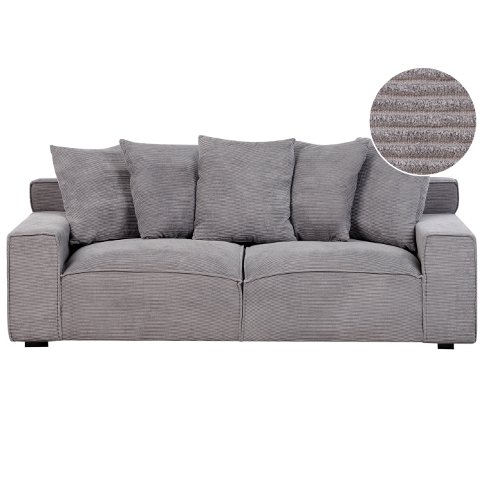 3-seater sofa VISKAN Velour Dark grey [2]