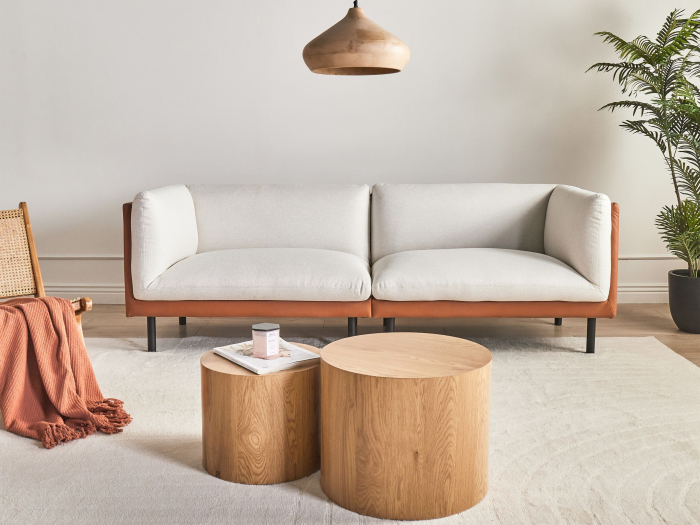 Canapea cu 3 locuri VORGOD  Alb-murdar [1]