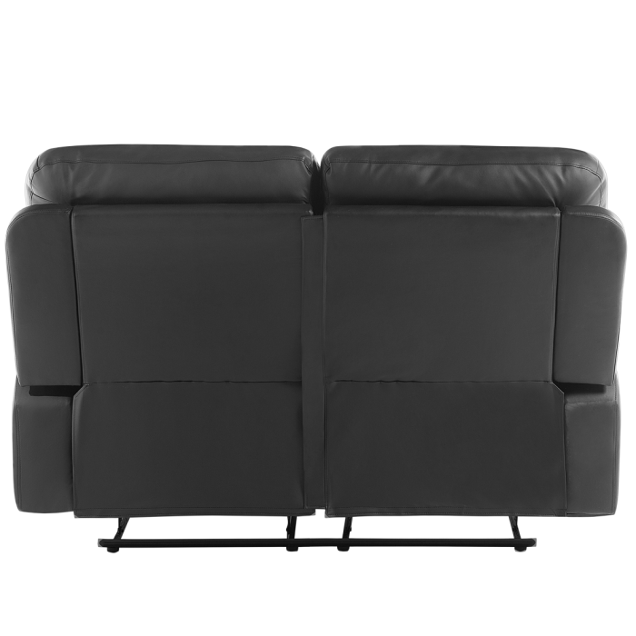 Canapea cu recliner manual cu 2 locuri BERGEN Piele ecologică Negru [7]